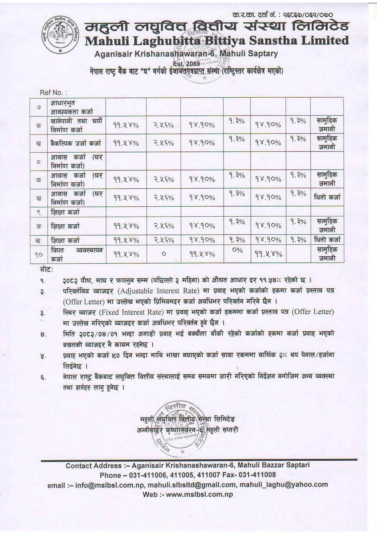 Loan Interest Rate Notice Affective 2083 Baishakh page 0002 2 11zon